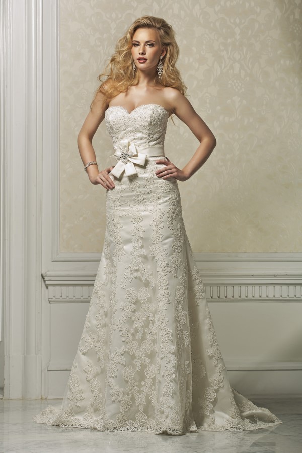 Suknie ślubne - Annais Bridal suknia ślubna z kokardą