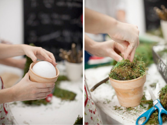 choinki z mchu zrób to sam