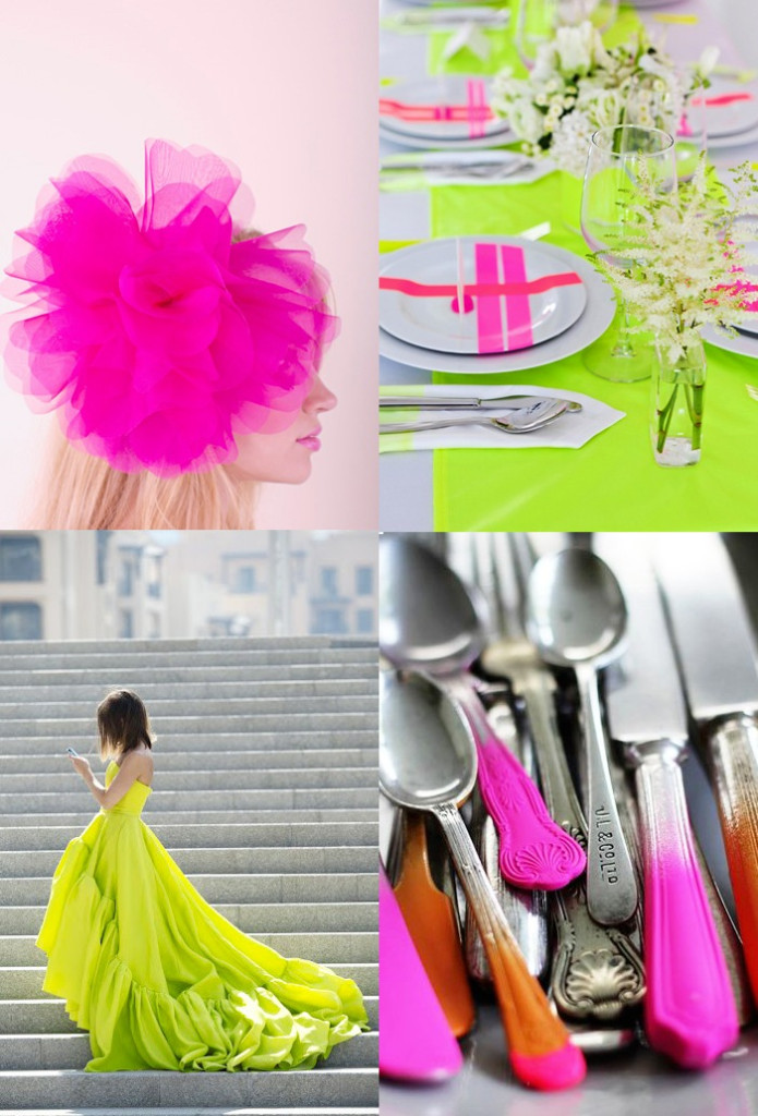 neonowa dekoracja stołu 