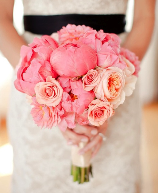 bukiet ślubny różowy