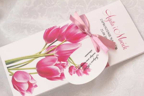 różowe zaproszenie