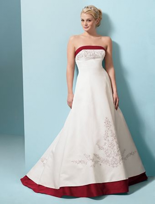 suknia ślubna z elementem czerwonego