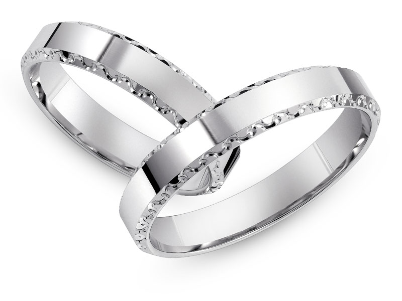 białe złoto obrączki Apart