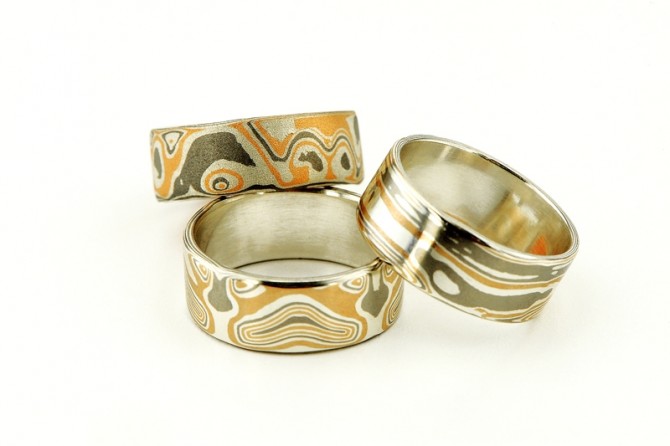 obrączki mokume gane
