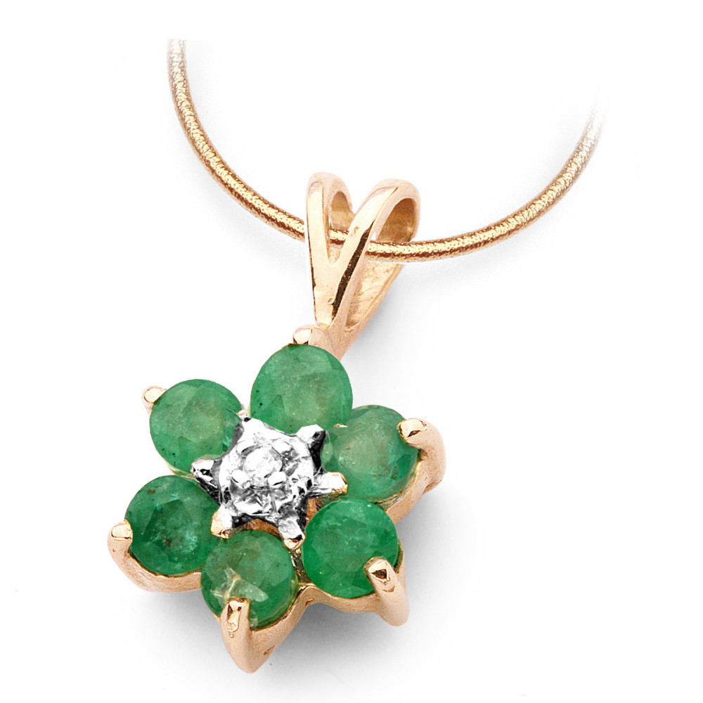 yes.pl zawieszka z diamentem i szmaragdami YES